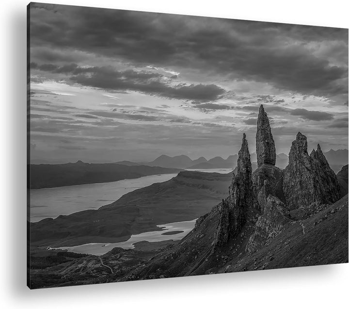 deyoli Felsenformation in Schottland Format: 60x40 cm Effekt: Schwarz/Weiss als Leinwandbild, Motiv