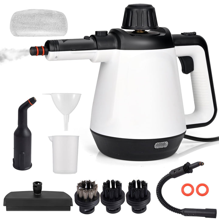 Dampfreiniger Boden 430ml, 1200W 3,5 Bar Dampfreiniger für Alles mit 9 Zubehör, Hochdruck-Dampfreini