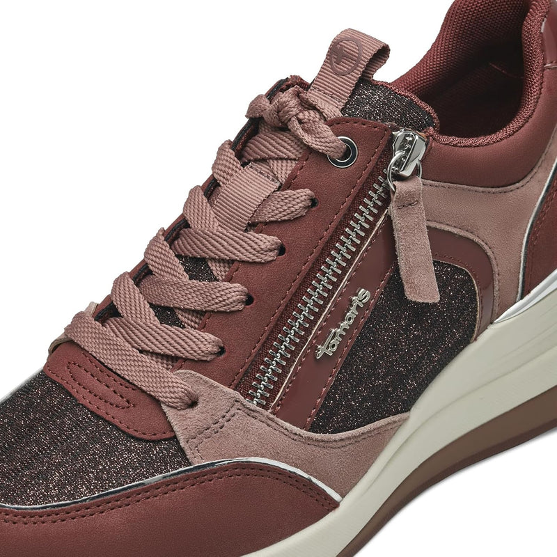 Tamaris Damen Sneaker Low 40 EU Bordeaux Comb, 40 EU Bordeaux Comb