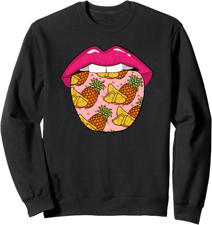 Ananas Zunge Obst Frucht - Exotisch Ananas Sweatshirt