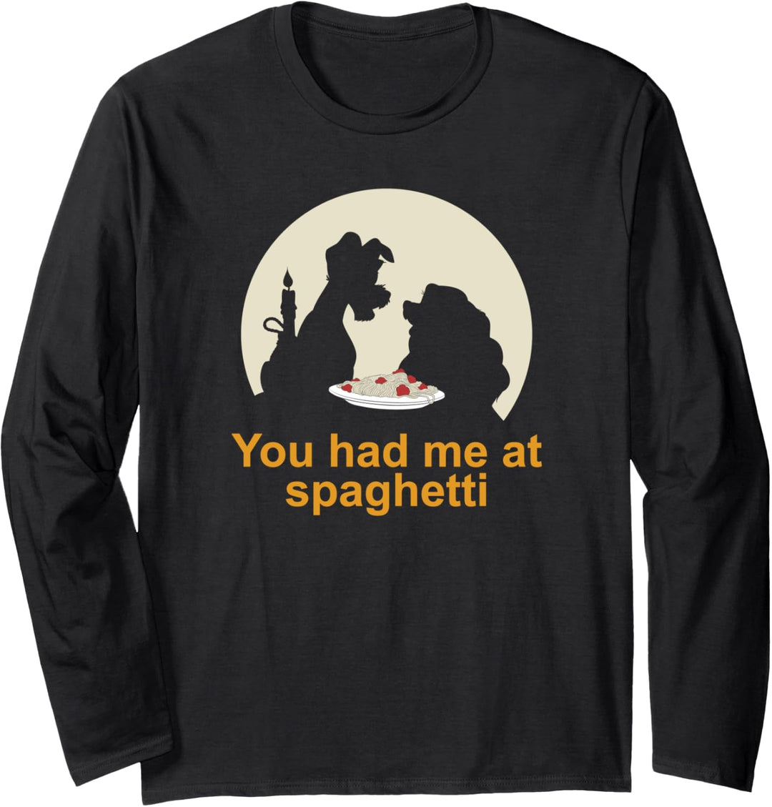 Disney Lady and The Tramp You Had Me At Spaghetti Silhouette Langarmshirt