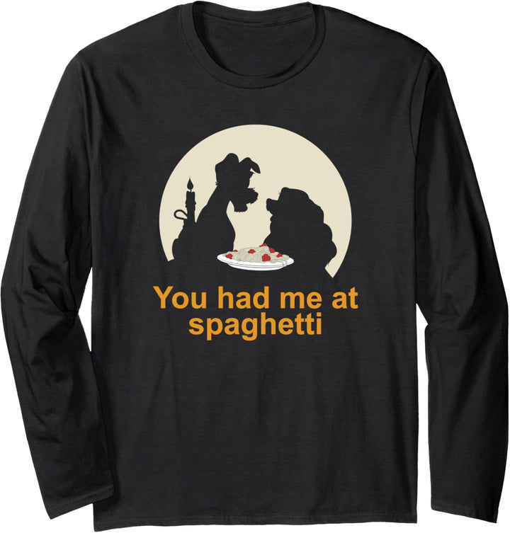 Disney Lady and The Tramp You Had Me At Spaghetti Silhouette Langarmshirt