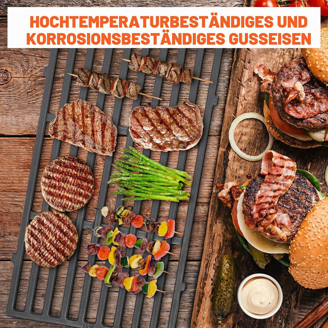 QuliMetal 7637 44,5 cm Gusseisen-Grillplatte und Grillrost als Ersatzteil für Weber Spirit E210 E220