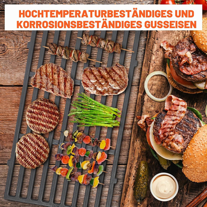 QuliMetal 7637 44,5 cm Gusseisen-Grillplatte und Grillrost als Ersatzteil für Weber Spirit E210 E220