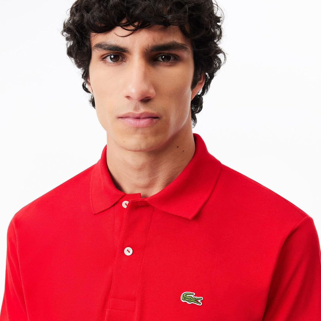 Lacoste Herren Polo-Shirt Kurzarm YH4801, Männer Polo-Hemd,3 Knopf,Regular Fit Poloshirt XS Red (240