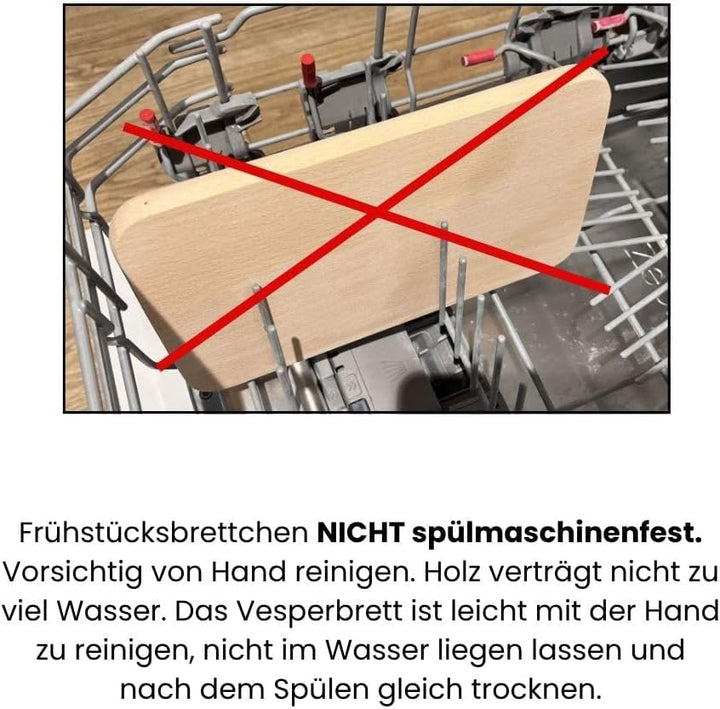 Frühstücksbrettchen Buche unbehandelt – 23x15x1,5 cm Holzbrettchen zum Gravieren – Küchenbrett Holz