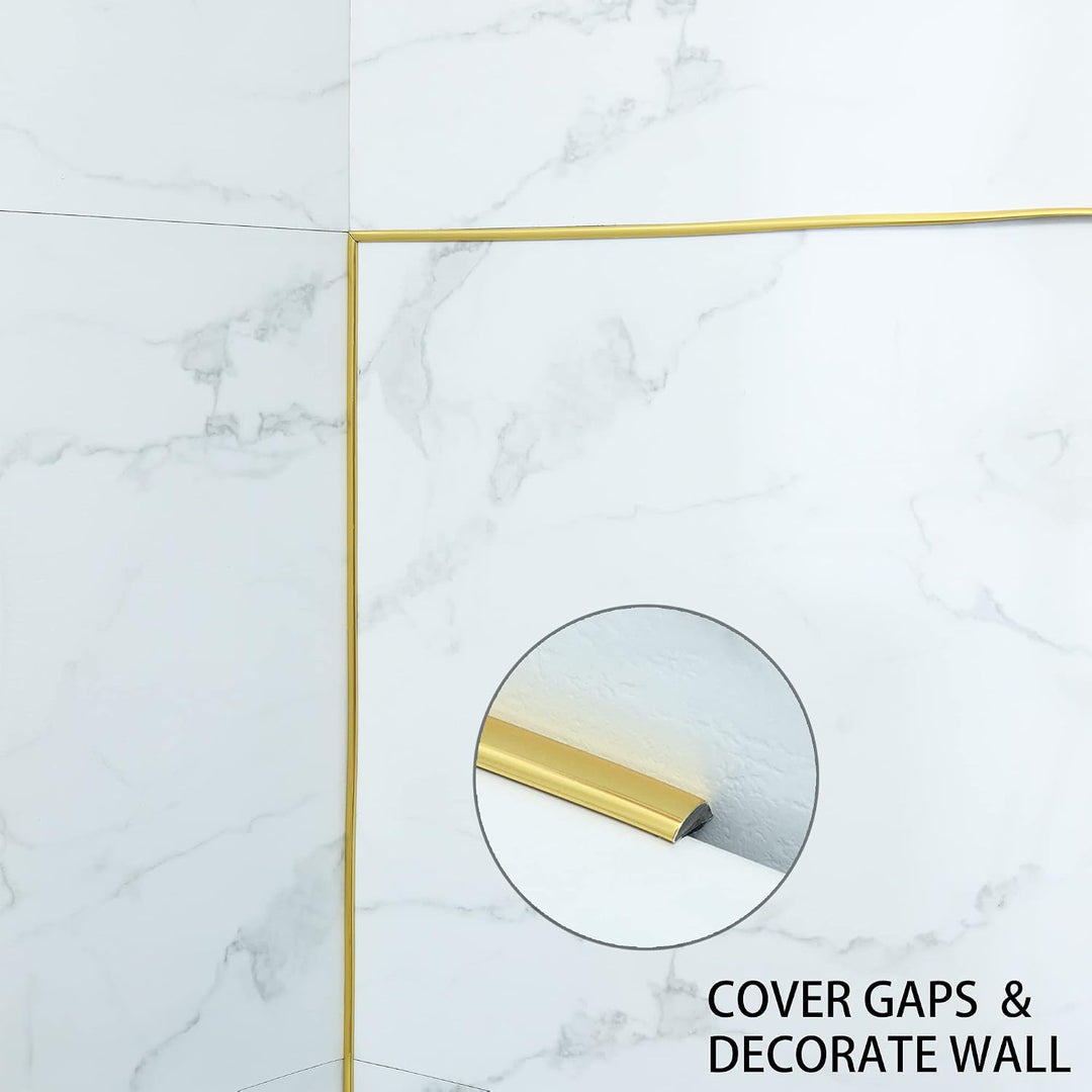 10m Goldene Zierleiste, abziehen und aufkleben, flexible Spiegel, Wand, Decke, Boden, Schrank, Flies