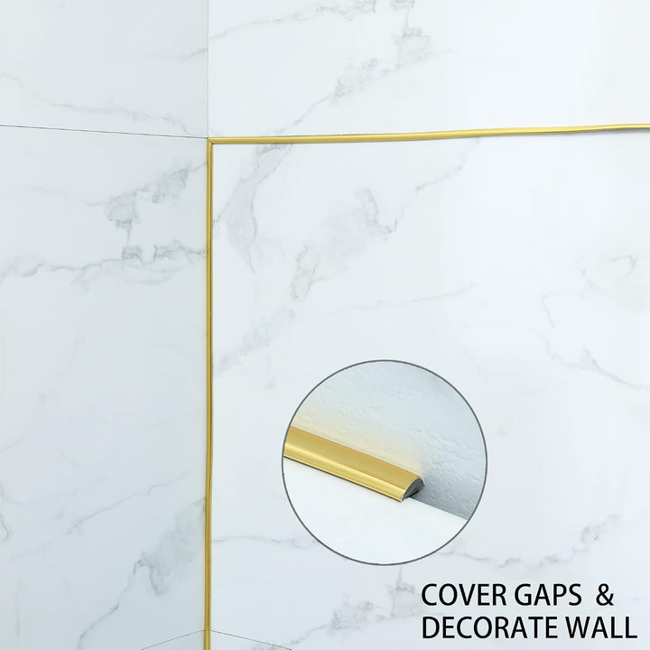10m Goldene Zierleiste, abziehen und aufkleben, flexible Spiegel, Wand, Decke, Boden, Schrank, Flies