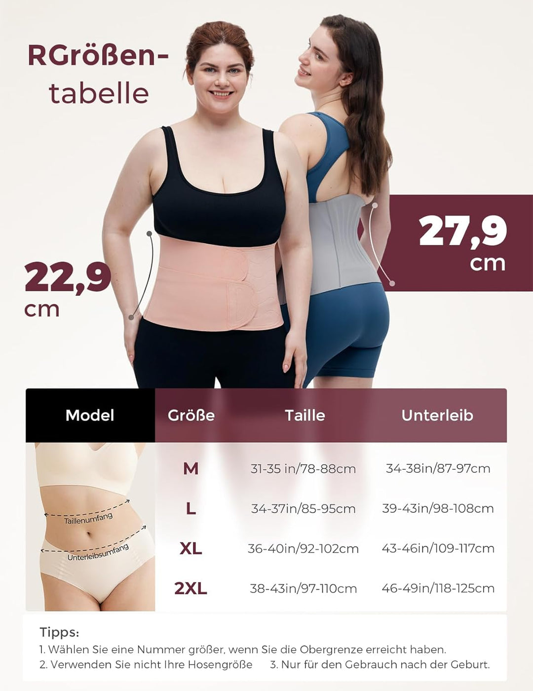 momcozy Ergowrap Bauchgurt nach Geburt, 3D-Kompression & Rückenstütze für Kaiserschnitt-Rückbildung,