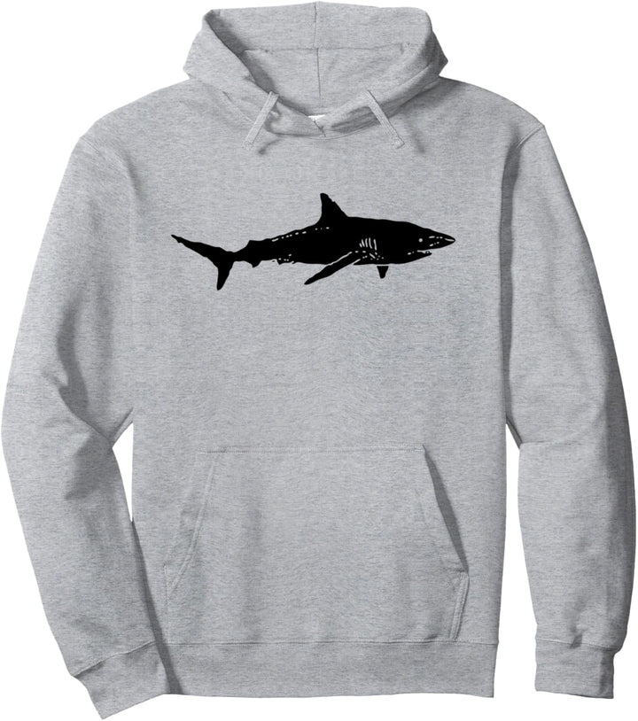 Black Shark | Cool Black Shark Silhouette | Ocean Shark Gift Pullover Hoodie