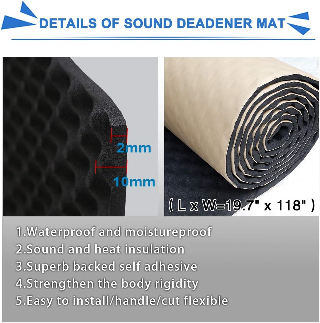 sourcing map 1.5㎡ 10mm Tonstudio Akustikschaum Schallschutz Isolierung Schalldämmung Akustik Matte D