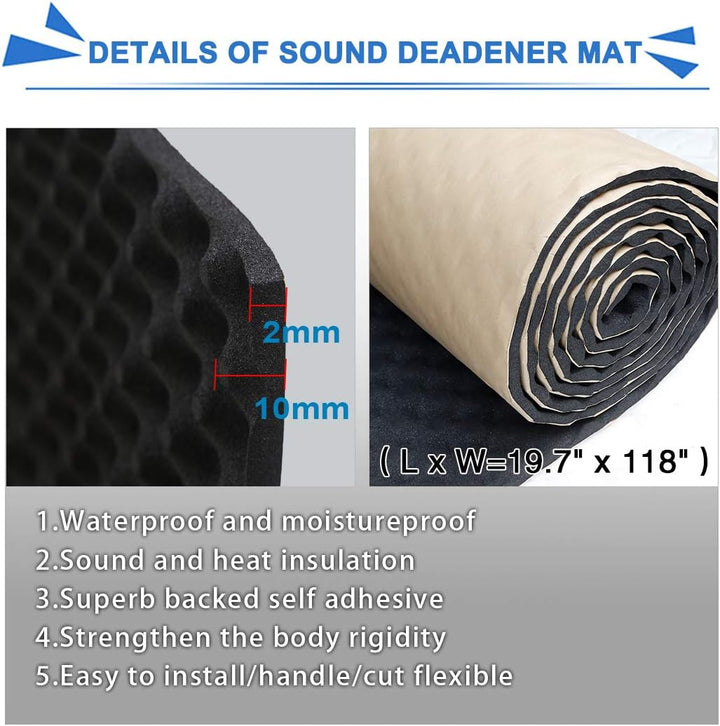 sourcing map 1.5㎡ 10mm Tonstudio Akustikschaum Schallschutz Isolierung Schalldämmung Akustik Matte D