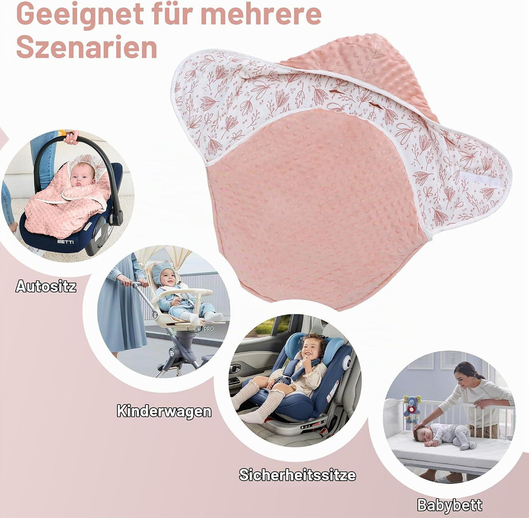 Einschlagdecke Babyschale für Winter Buggy Universal Fusssack Babydecke Baumwolle Baby Pucksack für