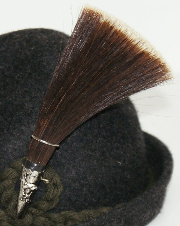 Gamsbart mit Hülse ohne Trachten-Hut Trachtenhut Jagd Echthaar Gemse Gams Gämse Hutschmuck Trophäe H