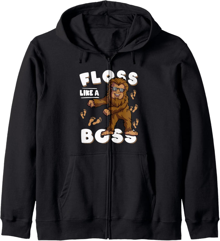 Bigfoot Floss Wie ein Boss Sasquatch Lustiger Tanz Boy Kids Kapuzenjacke
