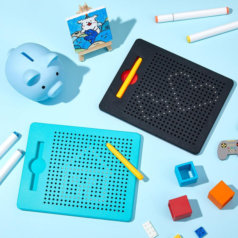 Faccito 2 Stück Kleine Magnetische Zeichenbretter Magnet Stahlkugel Zeichenbrett mit Stift Magnetisc