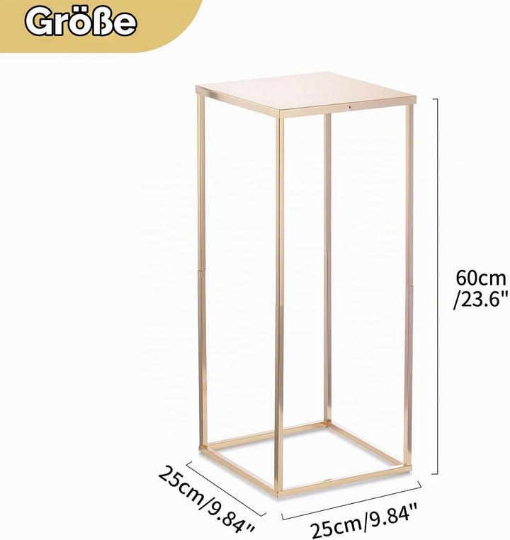 Nuptio Gold Vase für Hochzeitsdekorationen 2 Stück 60cm Hoch Blumenständer Metallbodenvasen Geometri
