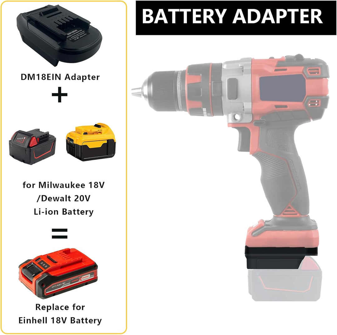 Adapter für Milwaukee &amp; für Dewalt 18V Akku auf für Einhell Elektrowerkzeug | für Power X-Change Ele