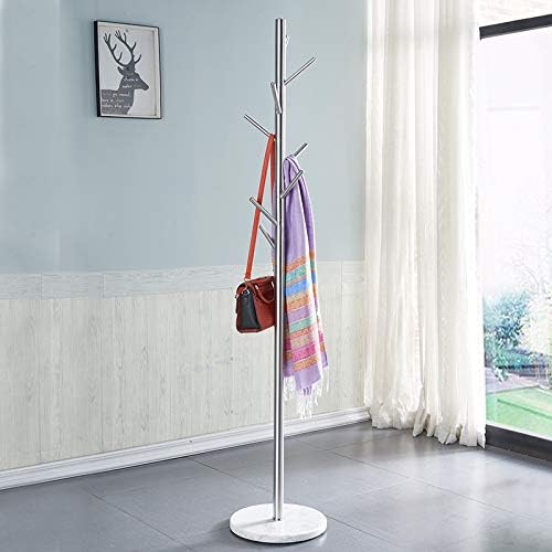 Jolitac Luxuriös Garderobenständer Metall Elegant Kleiderständer mit Marmor Basis Standgaderobe Jack