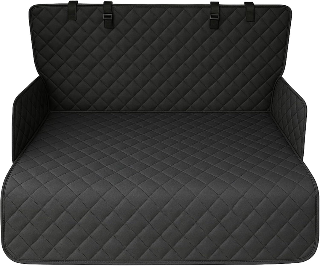 Hunde Auto Set - Wasserabweisende Kofferraumdecke & Verstellbares Hundegitter (90-155 cm breit, 75-1