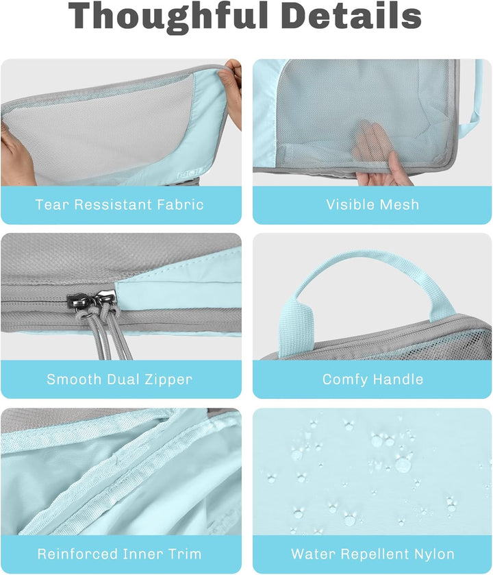 Hynes Eagle Koffer Organizer Packing Cubes Compression 6 Stück, Wasserdicht Packwürfel Organizer Set