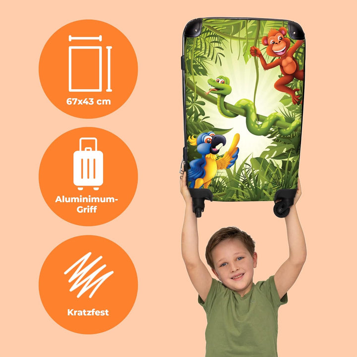 NoBoringSuitcases.com® Kinderkoffer Jungen Reisekoffer mit Rollen Koffer Leicht Geschenk, Hartschale