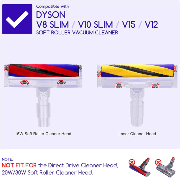 V15 V12 Bürste + Rollen für Dyson V12 Detect Slim Absolute Bürstenwalze, V15 Bürsten Zubehör, V8 /V1