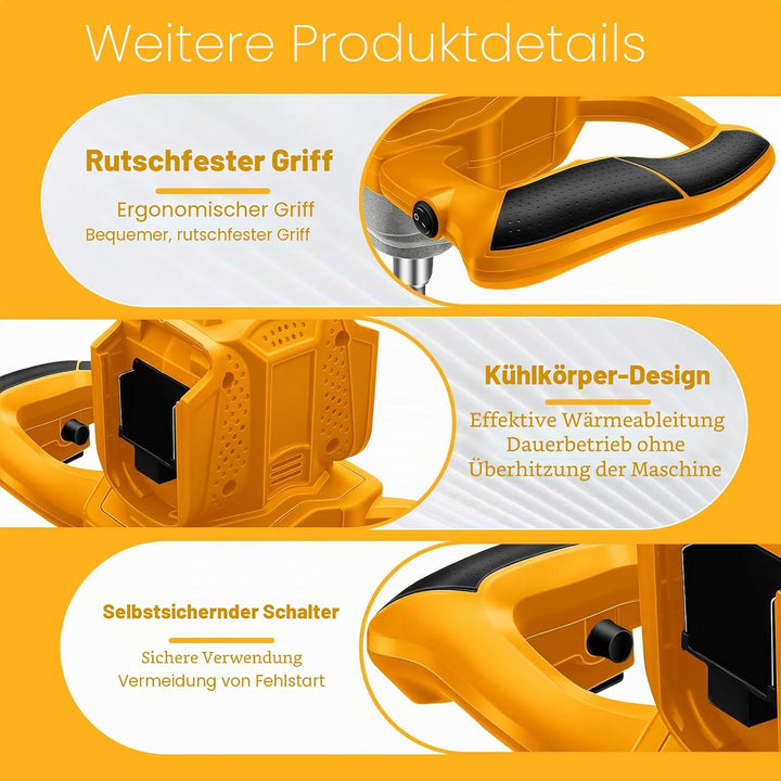 Akku Rührwerk für Farbe und Beton kompatibel mit Dewalt 20V Akku (ohne Batterie), Bürstenloser Mörte