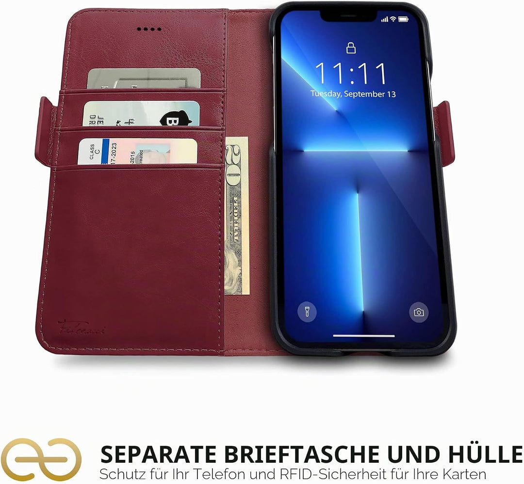Dreem Fibonacci iPhone 13 Pro Brieftaschen-Etui / 2-in-1 stossfestes Etui und abnehmbares Folio aus