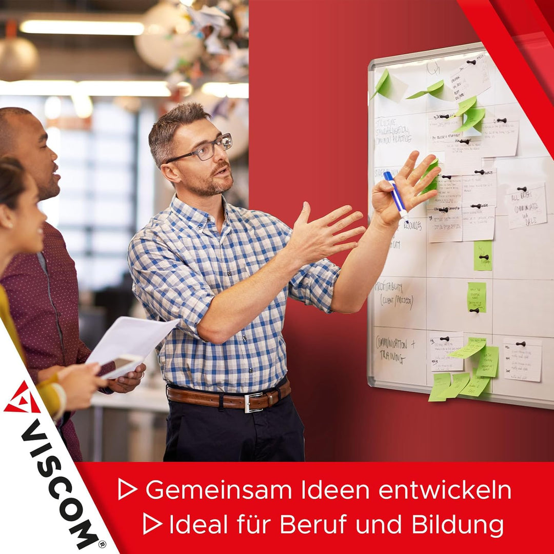 VISCOM Whiteboard magnetisch - 60 x 90 cm - Magnettafel in 11 Grössen - Magnetwand, kratzfest &amp; besc