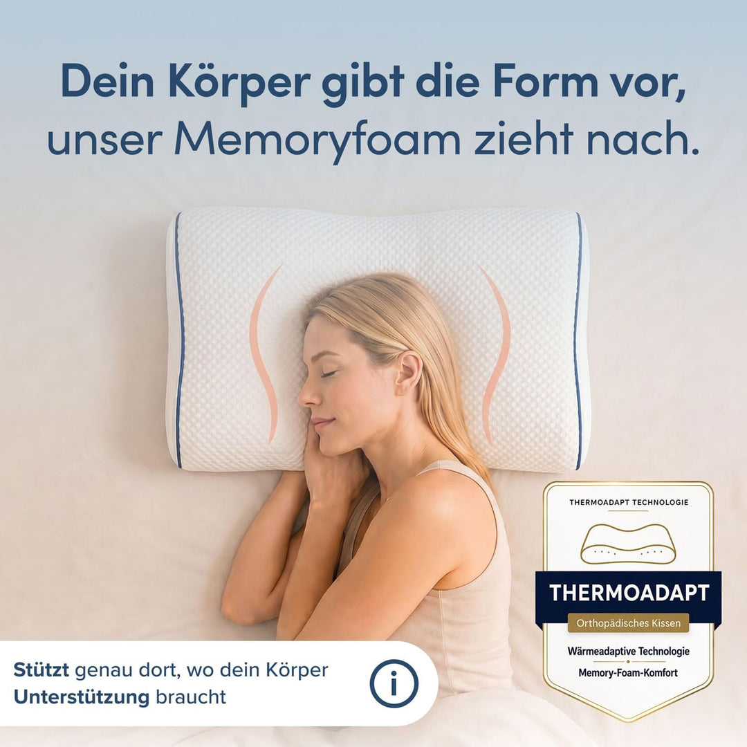 Blumtal Orthopädisches Nackenstützkissen aus Memory Foam - ergonomisches Kopfkissen mit individuelle