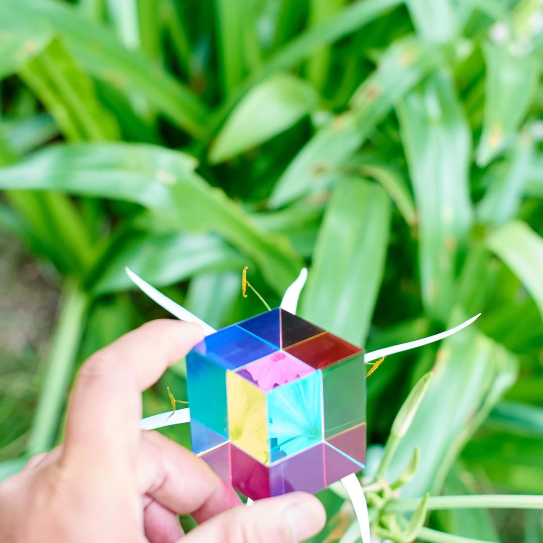ECBANLI CMY Farbwürfel, 40 mm Acryl CMYcube würfel Prisma, RGB Dispersions Farbphysik Spielzeug und