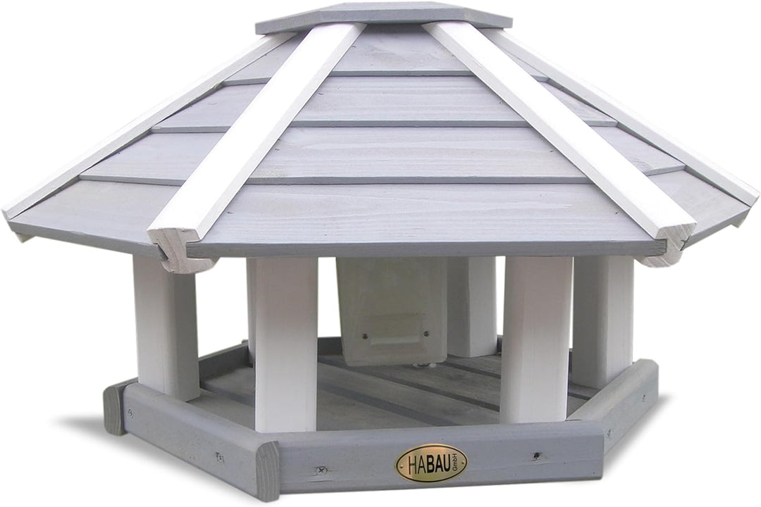 HABAU Vogelhaus "Ottawa" mit Silo und Ständer, grau-weiss