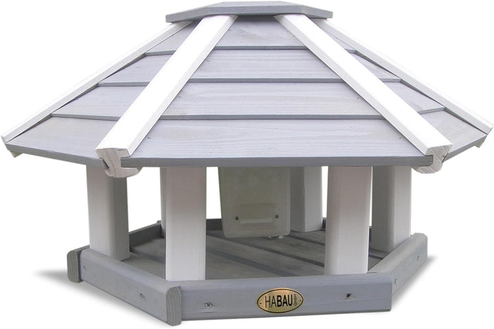HABAU Vogelhaus "Ottawa" mit Silo und Ständer, grau-weiss