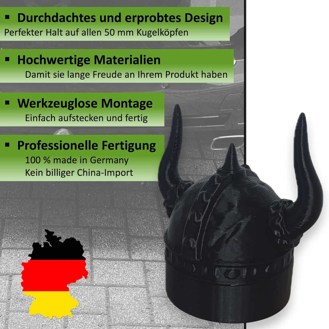 Generisch Anhängerkupplung Abdeckung Wikinger - Kappe Schutzkappe für 50mm Kugelkopf Motiv: Wikinger