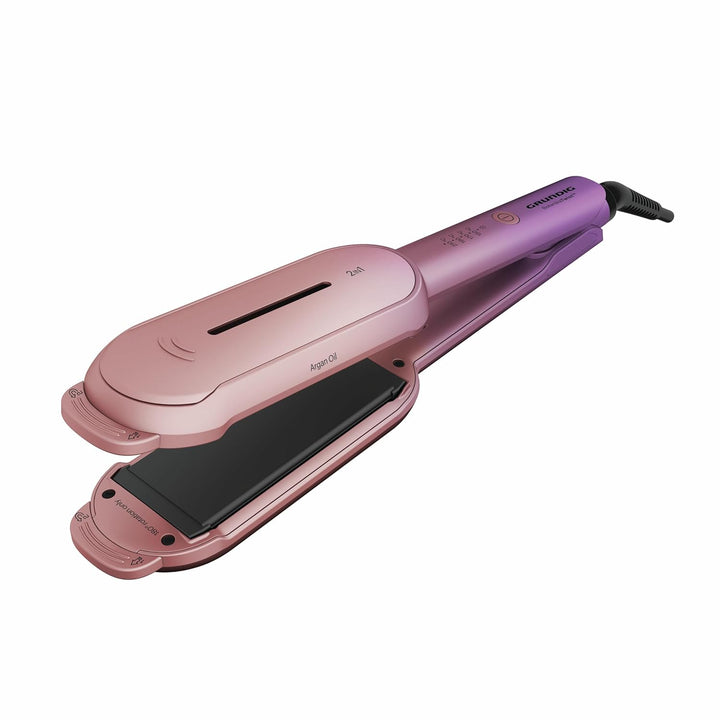 GRUNDIG HS 8331 BotanikaTwist 2in1 Hair Styler, rotierende Platten für Glätten und Stylen, schnelle