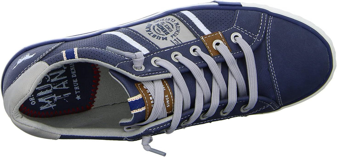 MUSTANG Herren Sneaker Schnürhalbschuh 43 EU Dunkelblau, 43 EU Dunkelblau