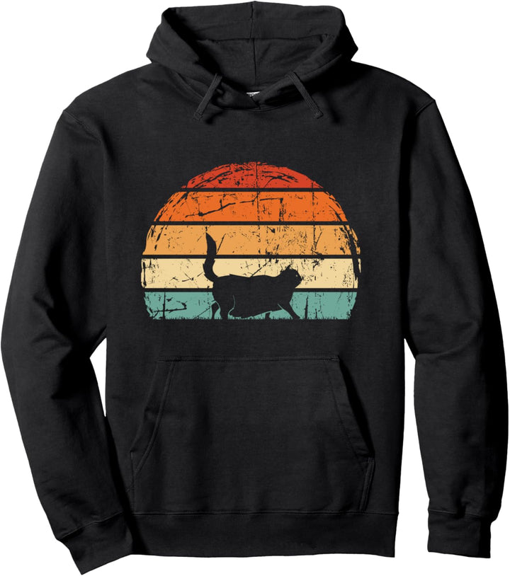 Retro-Meme Der Chonk-Katze Vintage Katzen Pullover Hoodie