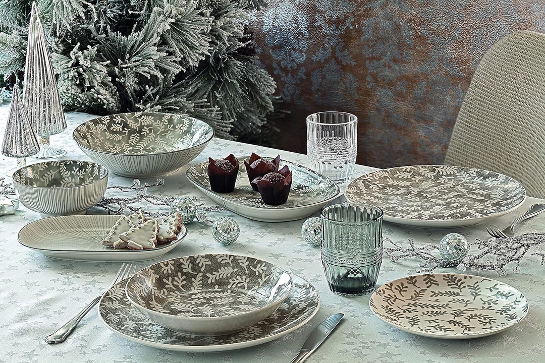 Tognana Foliage Servierset 18 Teller Grau