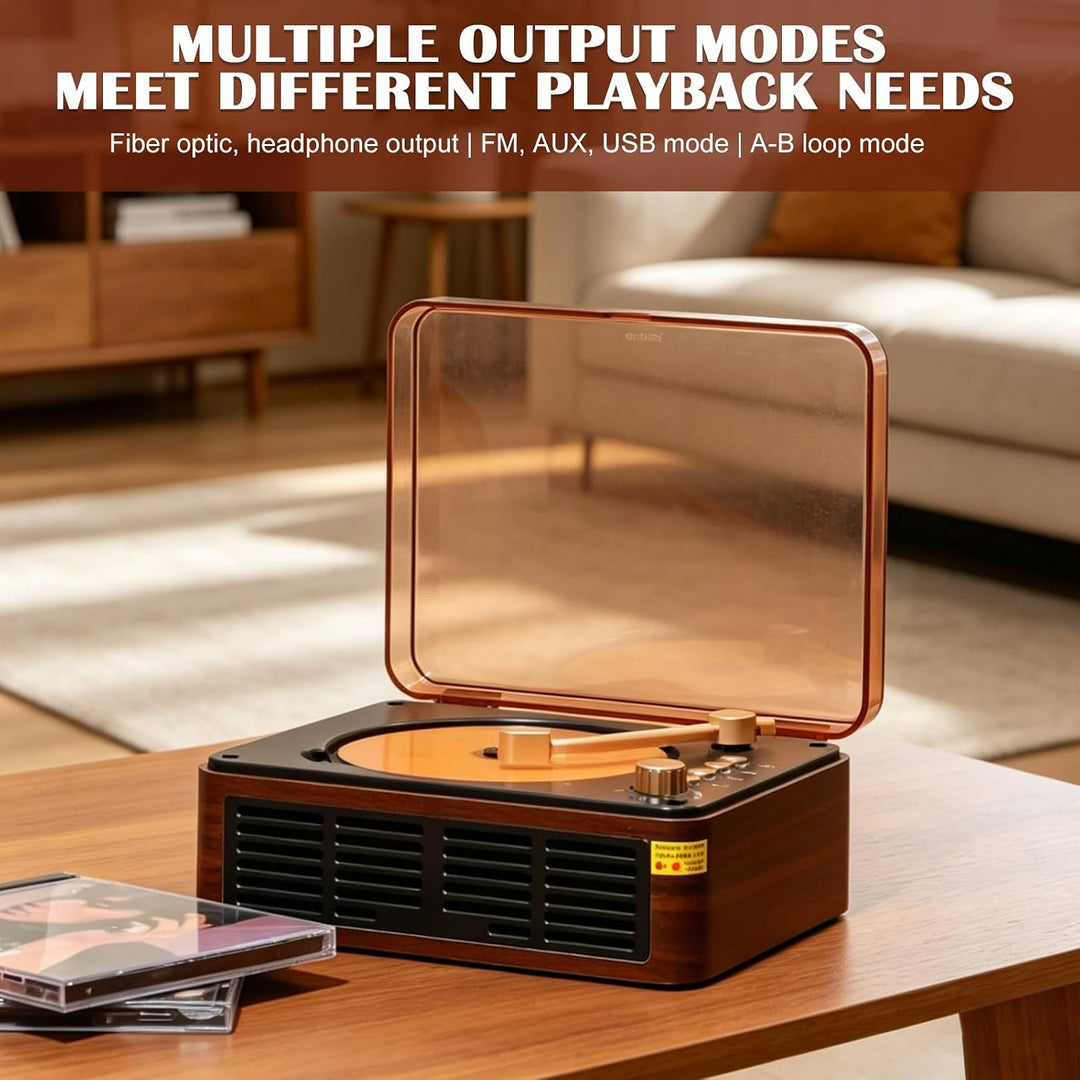 Bluetooth CD Player Tragbar mit Lautsprecher, Wiederaufladbarer Vintage CD Spieler für Zuhause,Unter