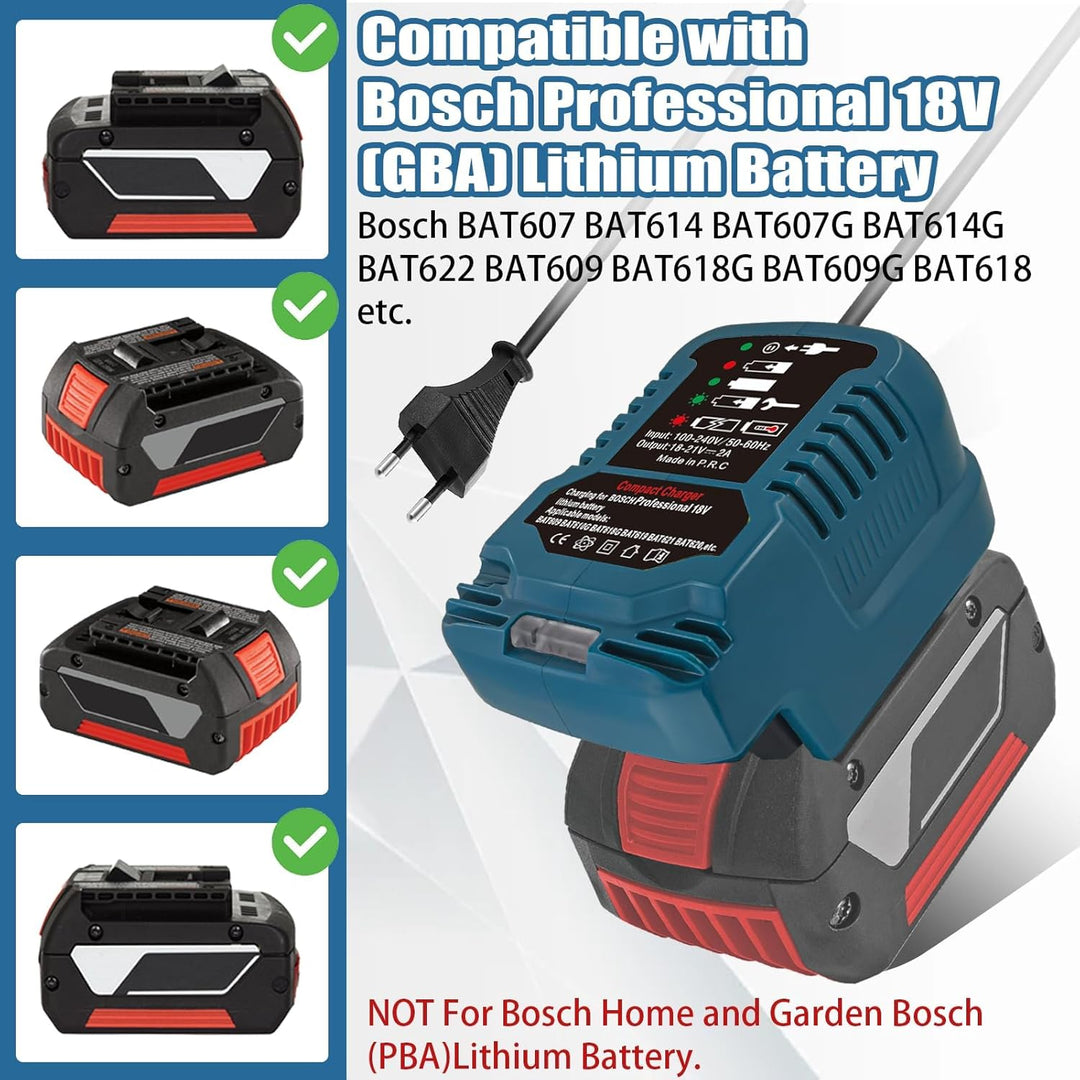 Akku Ladegerät Ersatz für Bosch Professional 18V System Akku GBA Ladegerät GAL kompatibel mit für Bo