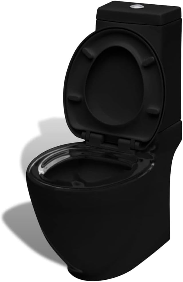 Willood Stand-WC & Bidet Set Schwarz Keramik Bodenstehend Softclose Sitz