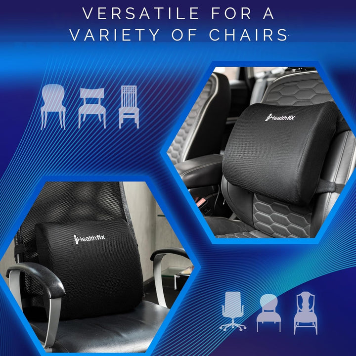 Healthfix® Ergonomisches Lendenkissen – Entwickelt mit Experten in Deutschland – Verbessert Haltung