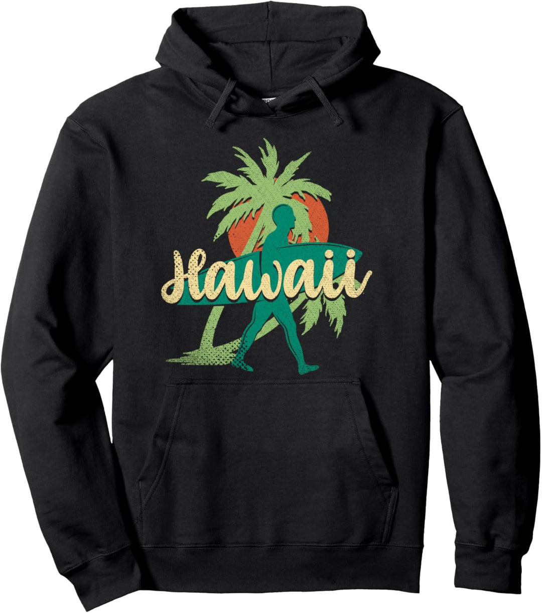 Hawaiianischer Surfer Tropischer Sommerurlaub Surfen Hawaii Pullover Hoodie