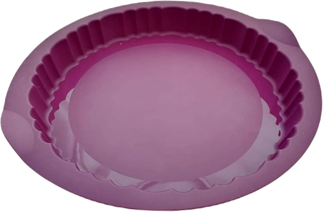 Tupperware Backen Silikonform Kuchen Apfelkuchen Pie lila glatt und gewölbt rund Backform Silikon Gl