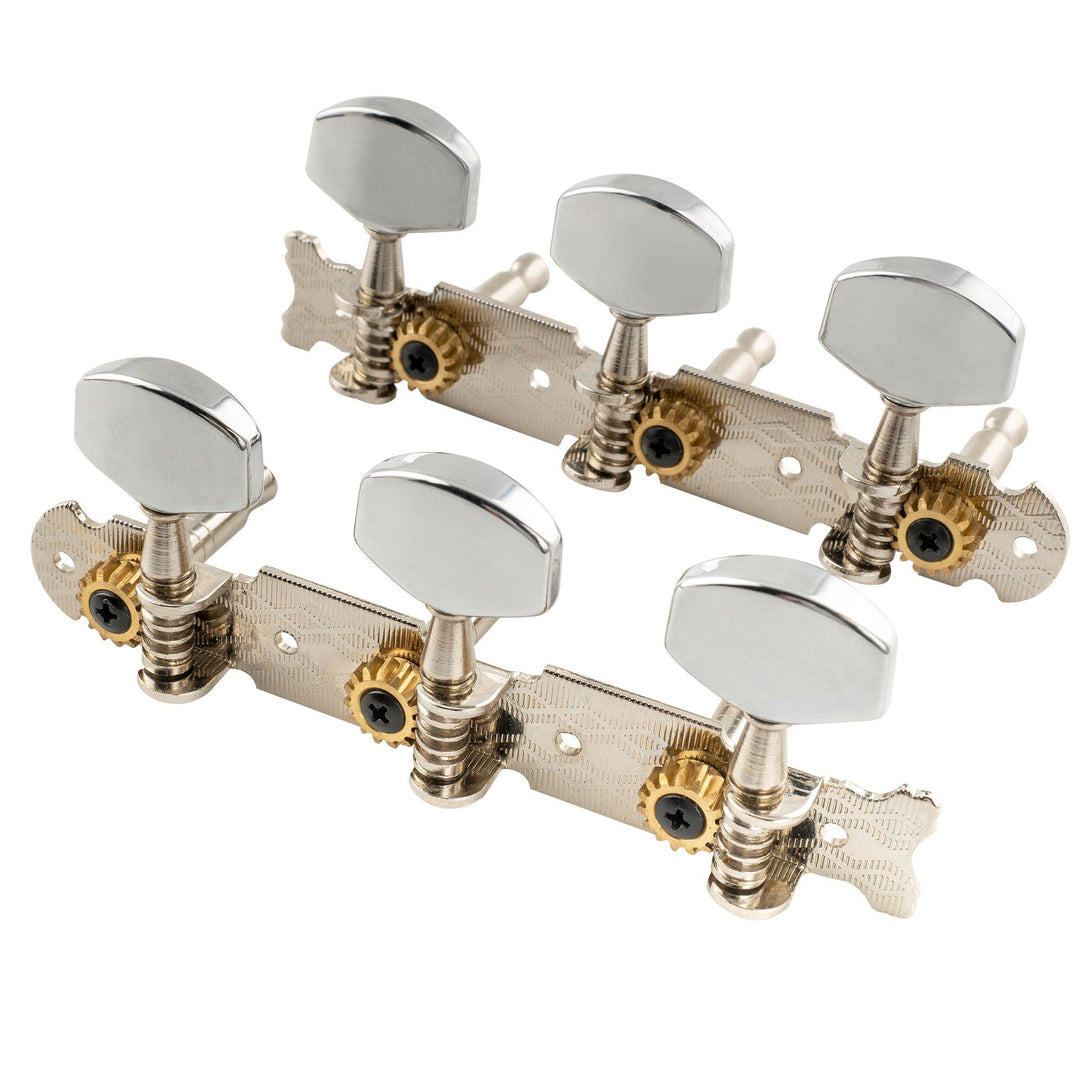 Musiclily Pro 3+3 Guitar Tuners Mechaniken Machine Heads Tuning Pegs für Akustikgitarre, Nickel mit