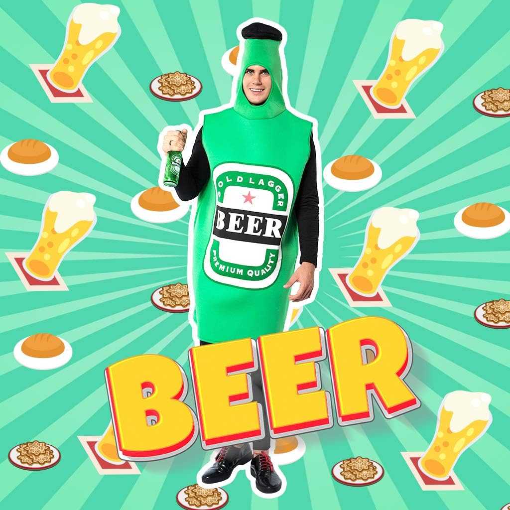 EraSpooky Unisex Bierflasche Kostüm Faschingskostüme Einteiler Halloween Party Karneval Fastnacht Kl