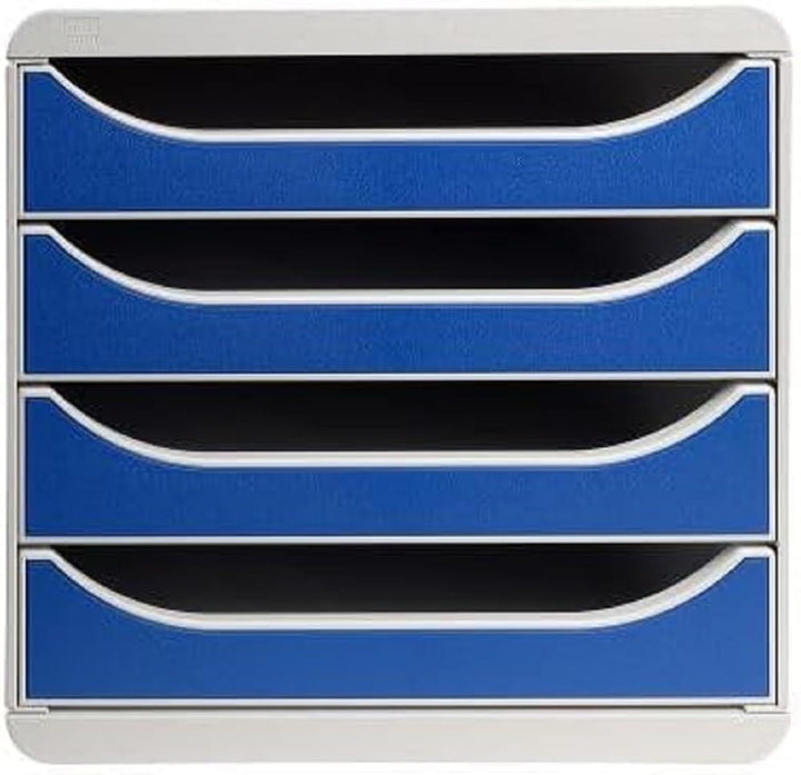 Exacompta 310003D Premium Ablagebox mit 4 Schubladen für DIN A4+ Dokumente. Belastbare Schubladenbox