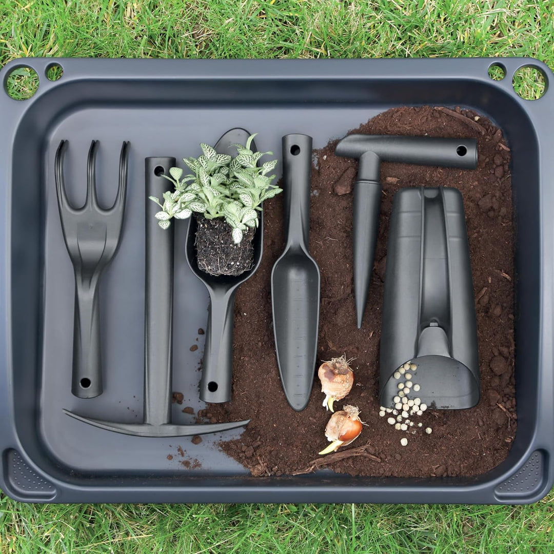 PECZEKO Gartenwerkzeug Set Plastik– Komplettes Garten Zubehör für Hobbygärtner, inklusive robuster G