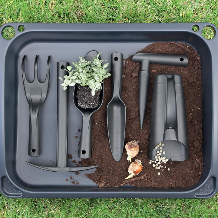 PECZEKO Gartenwerkzeug Set Plastik– Komplettes Garten Zubehör für Hobbygärtner, inklusive robuster G